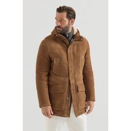 Brunello Cucinelli Brunello Cucinelli Suede curly shearling parka