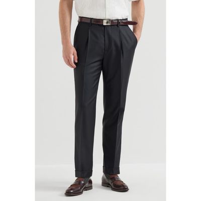 Brunello Cucinelli Brunello Cucinelli Super 150s virgin wool four season batavia trousers with pleat