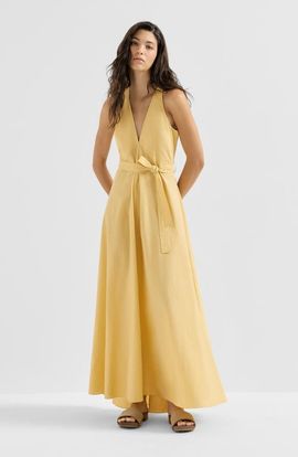 Brunello Cucinelli Brunello Cucinelli Techno cotton poplin belted dress