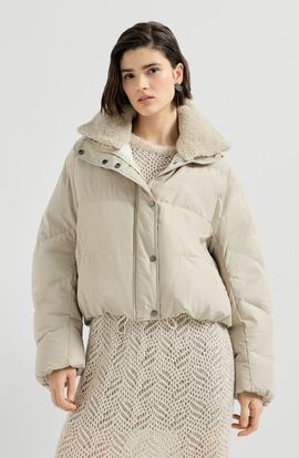 Brunello Cucinelli Brunello Cucinelli Techno cotton taffeta down jacket with detachable shearling
