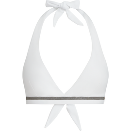 Brunello Cucinelli Brunello Cucinelli Techno jersey bikini top with monili