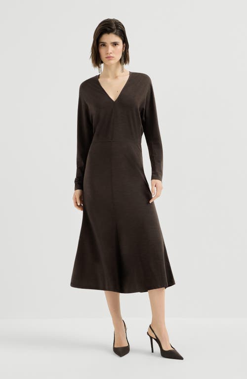 Brunello Cucinelli Brunello Cucinelli Techno wool jersey dress with monili