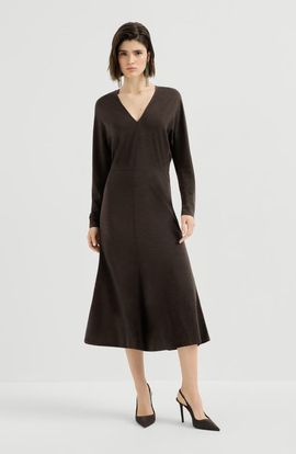 Brunello Cucinelli Brunello Cucinelli Techno wool jersey dress with monili