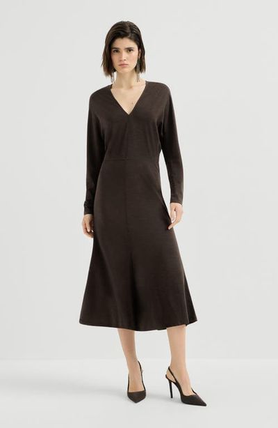Brunello Cucinelli Brunello Cucinelli Techno wool jersey dress with monili