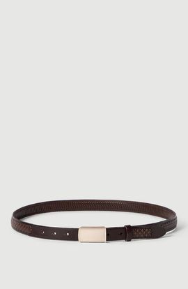 Brunello Cucinelli Brunello Cucinelli Textured calfskin belt with box-frame buckle