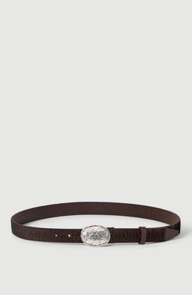Brunello Cucinelli Brunello Cucinelli Textured calfskin belt with braided metal buckle