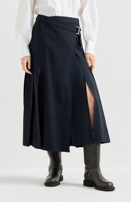 Brunello Cucinelli Brunello Cucinelli Tropical luxury wool kilt skirt