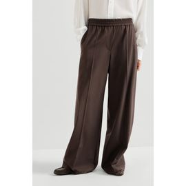 Brunello Cucinelli Brunello Cucinelli Tropical luxury wool loose track trousers