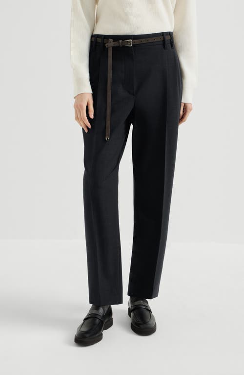 Brunello Cucinelli Brunello Cucinelli Tropical luxury wool slouchy trousers with monili