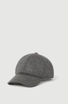 Brunello Cucinelli Brunello Cucinelli Virgin wool and cashmere flannel baseball cap with shiny band