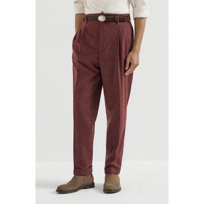 Brunello Cucinelli Brunello Cucinelli Virgin wool and cashmere flannel trousers with double pleats