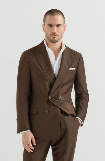 Brunello Cucinelli Brunello Cucinelli Virgin wool and cashmere one-and-a-half breasted deconstructed blazer