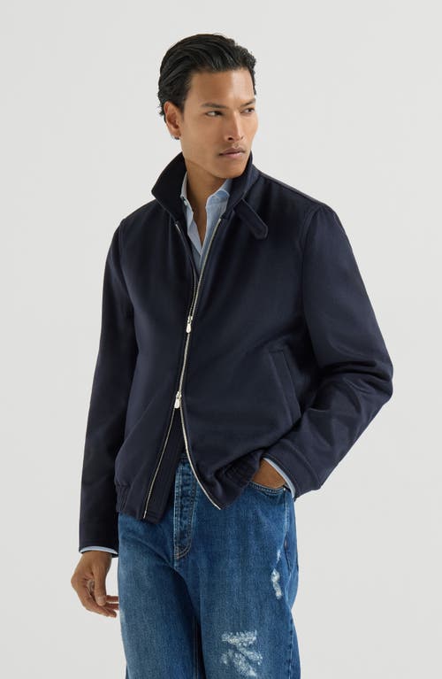 Brunello Cucinelli Brunello Cucinelli Virgin wool beaver cloth bomber jacket with zipper
