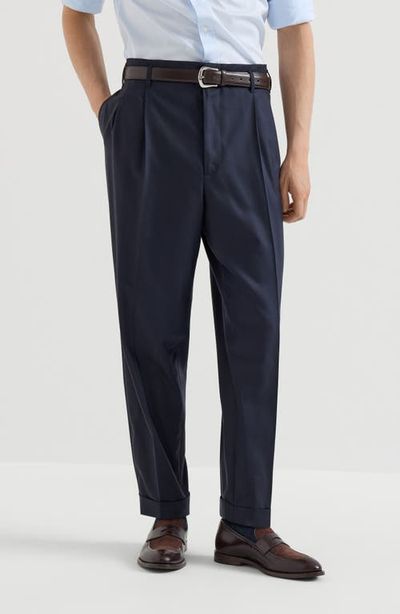 Brunello Cucinelli Brunello Cucinelli Virgin wool chevron trousers with double pleats