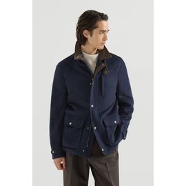 Brunello Cucinelli Brunello Cucinelli Virgin wool cloth field jacket with nappa leather