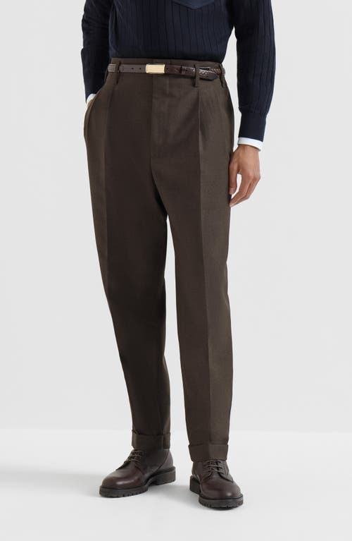 Brunello Cucinelli Brunello Cucinelli Virgin wool diagonal trousers with double pleats