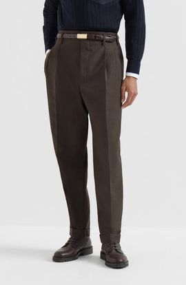 Brunello Cucinelli Brunello Cucinelli Virgin wool diagonal trousers with double pleats