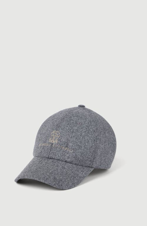 Brunello Cucinelli Brunello Cucinelli Virgin wool flannel baseball cap with embroidered logo
