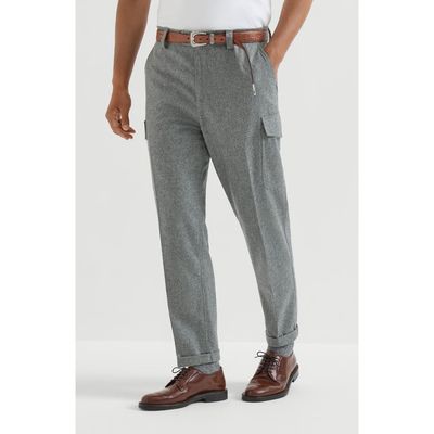 Brunello Cucinelli Brunello Cucinelli Virgin wool flannel trousers with cargo pockets