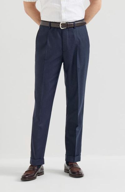 Brunello Cucinelli Brunello Cucinelli Virgin wool flannel trousers with pleat