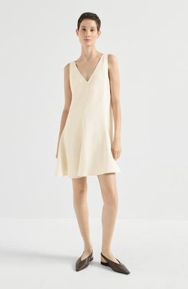 Brunello Cucinelli Brunello Cucinelli Viscose and linen fluid twill mini dress