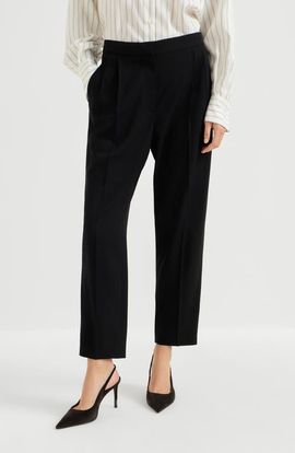 Brunello Cucinelli Brunello Cucinelli Viscose and virgin wool tuxedo trousers