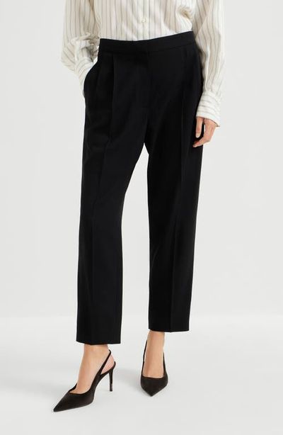 Brunello Cucinelli Brunello Cucinelli Viscose and virgin wool tuxedo trousers