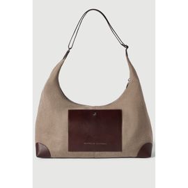 Brunello Cucinelli Brunello Cucinelli Water-resistant canvas and burnished calfskin messenger bag