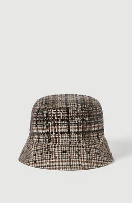 Brunello Cucinelli Brunello Cucinelli Water-resistant checked alpaca and wool bucket hat with dazzling degradé embroidery
