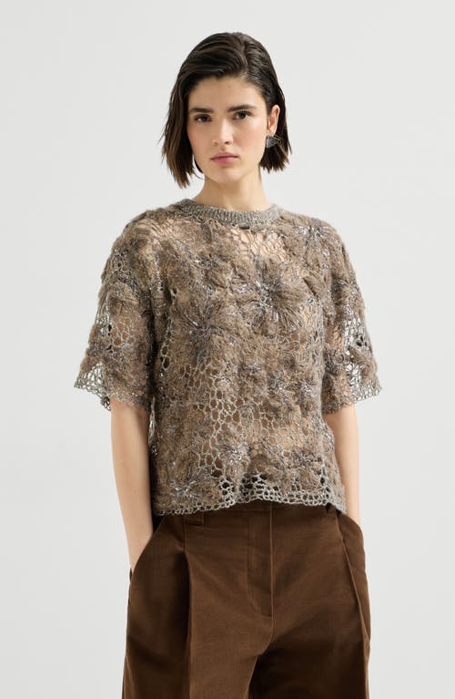 Brunello Cucinelli Brunello Cucinelli Whispering bloom embroidery knit t-shirt