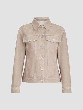 Brunello Cucinelli Brunello Cucinelli Women's Beige Lamé Denim Four-pocket Outerwear Jacket