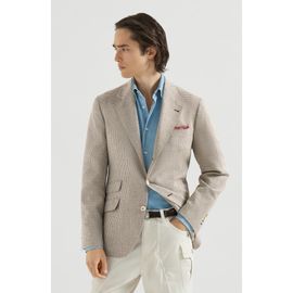 Brunello Cucinelli Brunello Cucinelli Wool, alpaca and silk houndstooth deconstructed Cavallo blazer