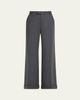 Brunello Cucinelli Cashmere-Wool Wide-Legs Trousers - 1
