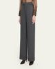 Brunello Cucinelli Cashmere-Wool Wide-Legs Trousers - 4
