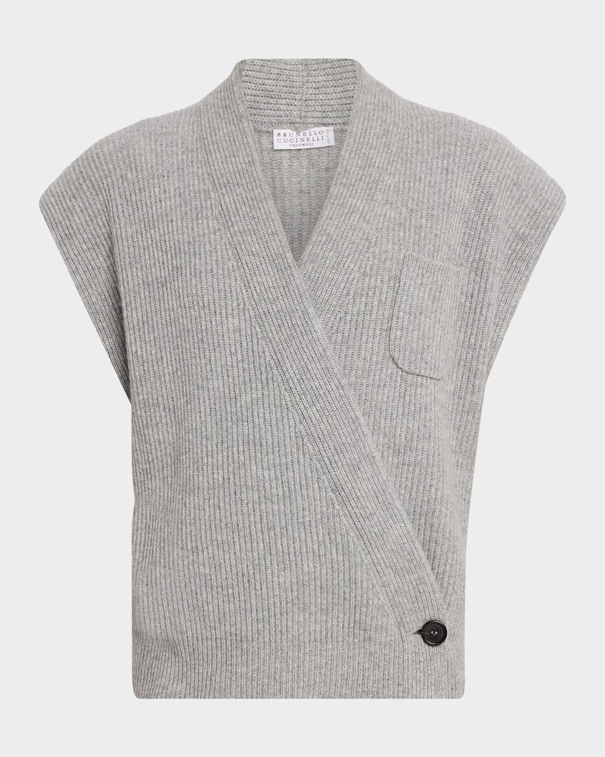 Brunello Cucinelli Cashmere Rib Wrap Vest