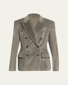 Brunello Cucinelli Corduroy Double-Breasted Suit-Type Jacket