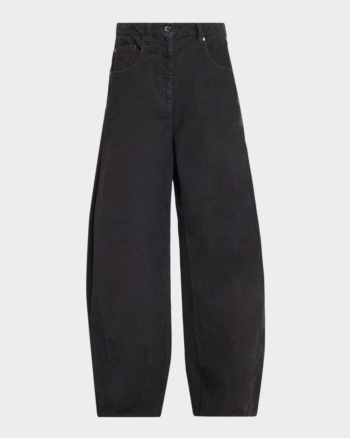 Brunello Cucinelli Corduroy Wide Barrel-Leg Pants
