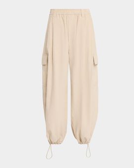 Brunello Cucinelli Cotton-Cashmere Corduroy Baggy Wide-Leg Cargo Pants