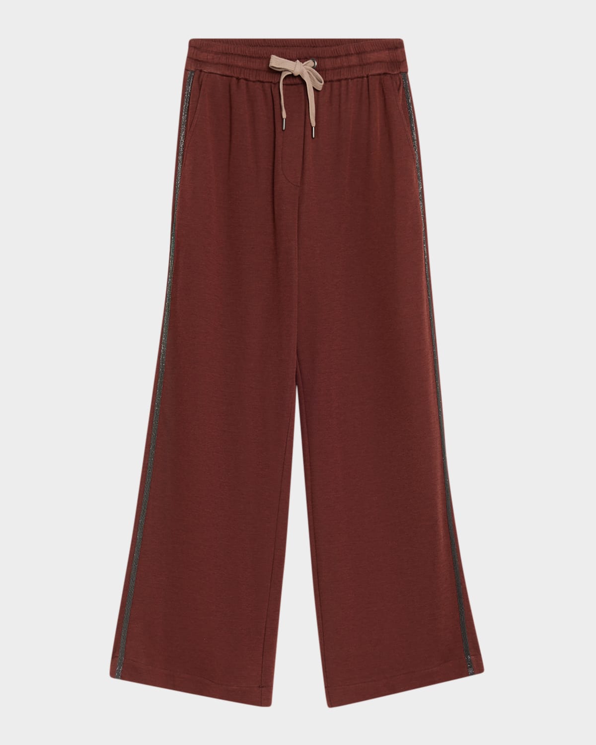 Brunello Cucinelli Cotton Silk Wide-Leg Drawstring Pants