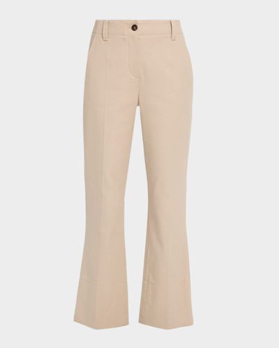 Brunello Cucinelli Cotton Twill Kickflare Ankle Pants