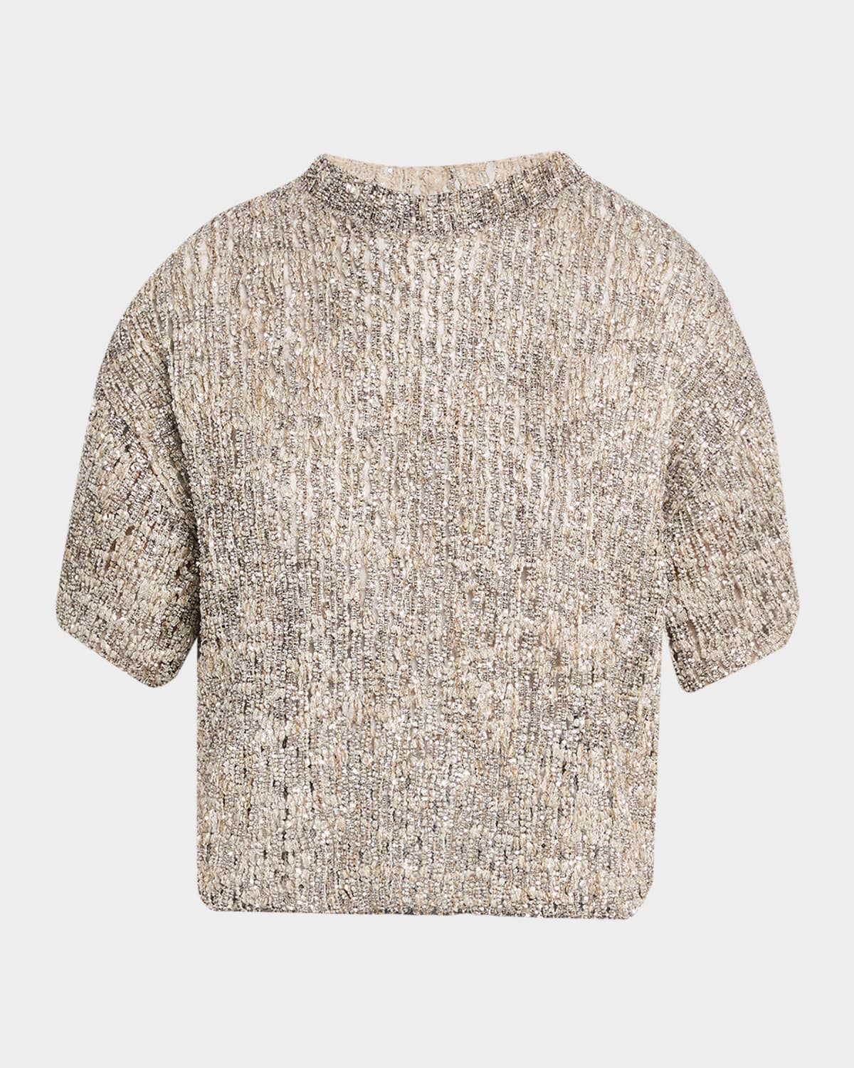 Brunello Cucinelli Couture Metallic Mohair Top