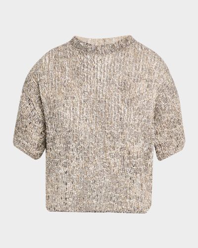 Brunello Cucinelli Couture Metallic Mohair Top