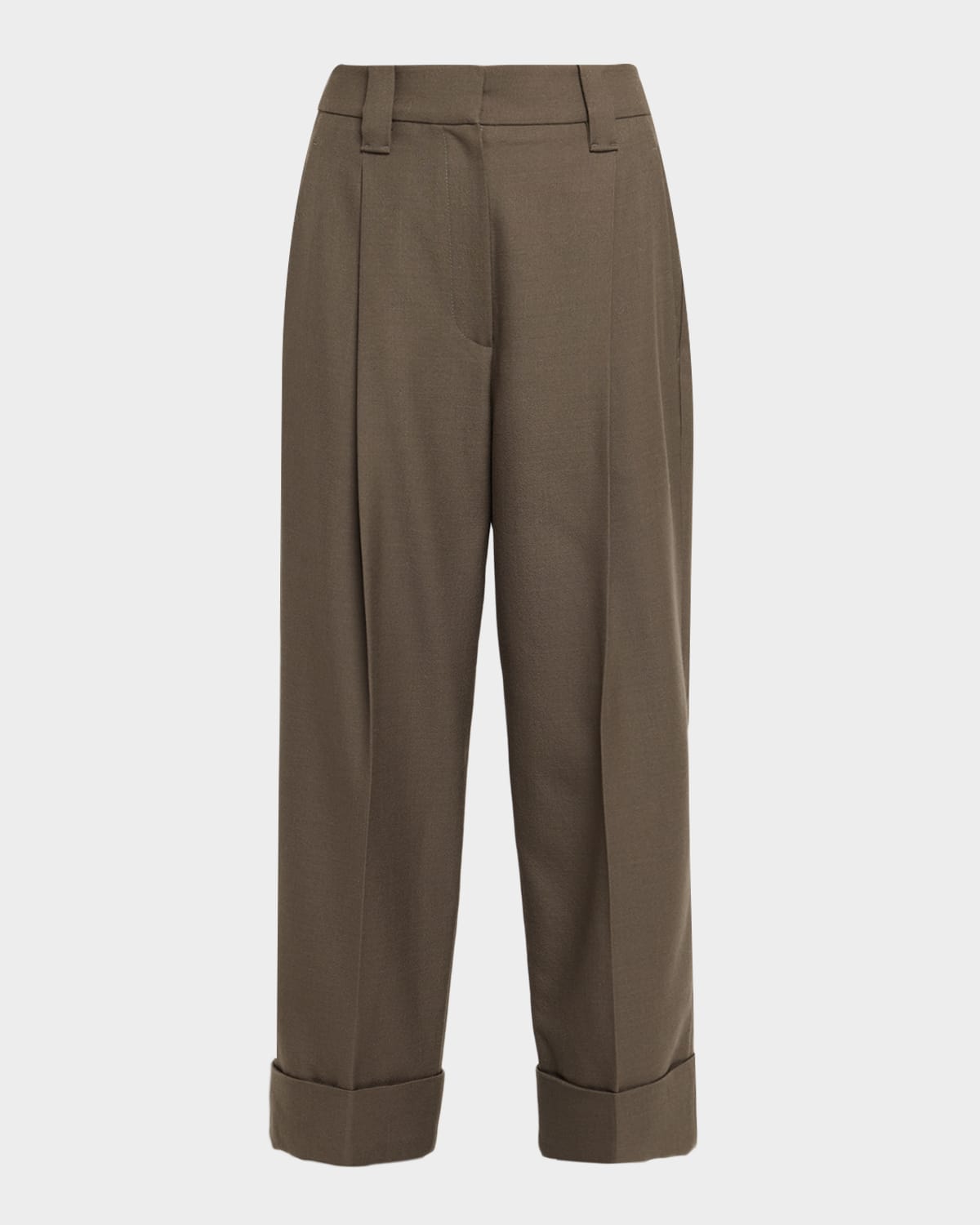 Brunello Cucinelli Couture Wool Twill Cuffed Pants