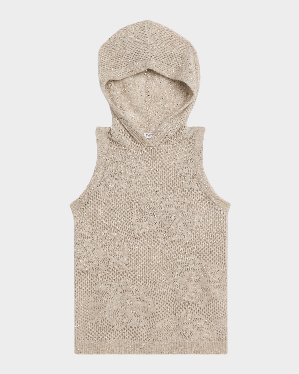Brunello Cucinelli Dazzling Water Lillies Knit Hooded Vest