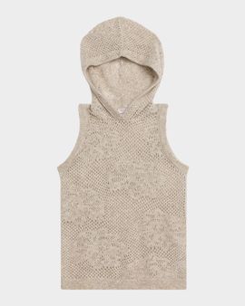 Brunello Cucinelli Dazzling Water Lillies Knit Hooded Vest
