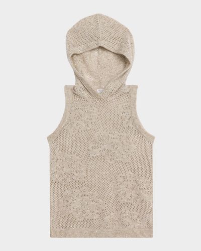 Brunello Cucinelli Dazzling Water Lillies Knit Hooded Vest
