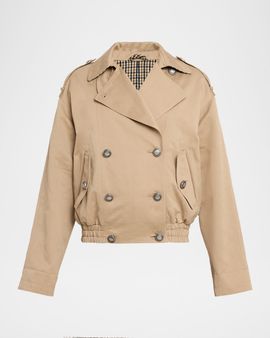 Brunello Cucinelli Double-Breasted Techno Short Trench Coat