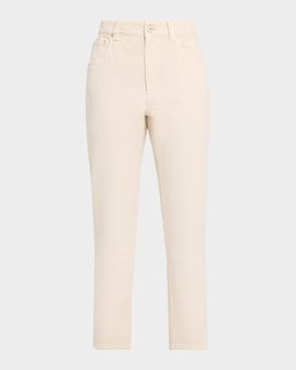 Brunello Cucinelli Dyed Cotton Twill Slim-Leg Ankle Pants