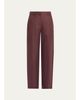 Brunello Cucinelli Elasticized Mid-Rise Linen Straight-Leg Pants - 1