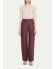 Brunello Cucinelli Elasticized Mid-Rise Linen Straight-Leg Pants - 2
